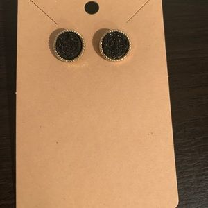 Black Crystal Stud Earring
